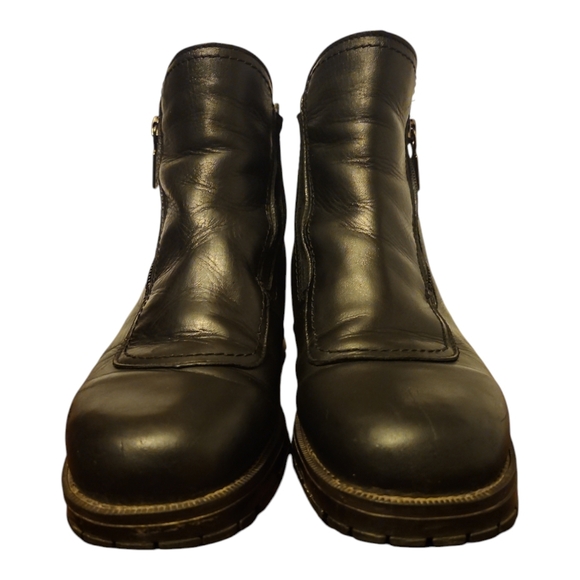 Vintage Blondo Black Leather Ankle Boots Bikercore - Picture 3 of 9